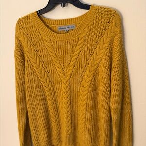 Absolutely Famous Mustard Cable Knit Sweater
